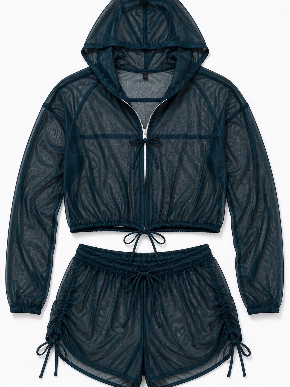 Lux La green see-through workout set